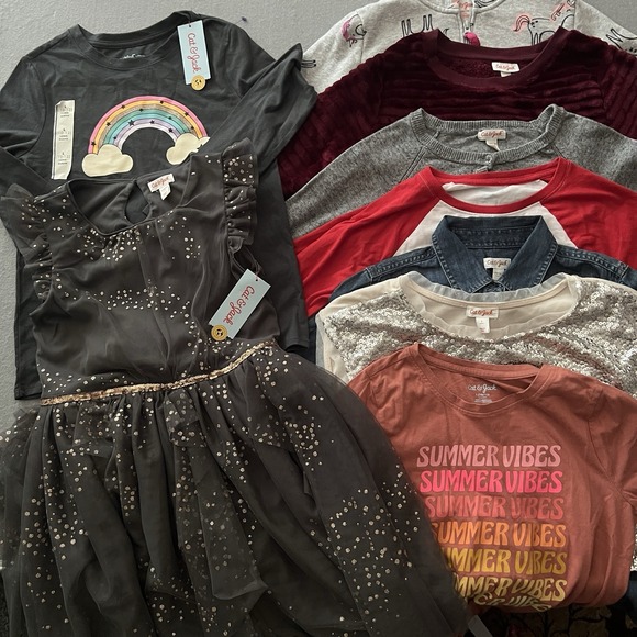 Cat & Jack Tops - Cat & Jack Girls Clothing Lot/10 Size Large 10/12 Tops Dress Sweater Hoodie Tees